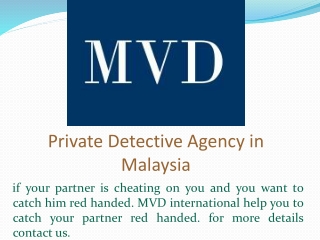Private Detective Agency in Malaysia