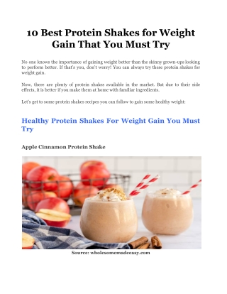 10 Best Protein Shakes for Weight Gain That You Must Try