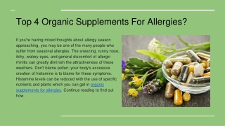 Top 4 Organic Supplements For Allergies_