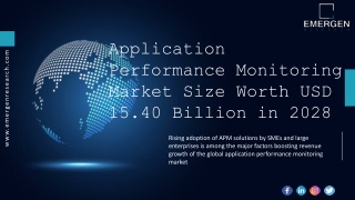 Application Performance Monitoring (APM) Market Trends, Applications, forecasts