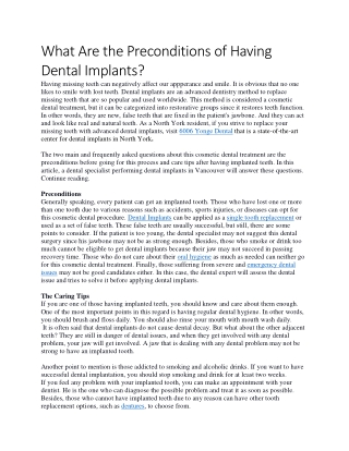 What Are the Preconditions of Having Dental Implants