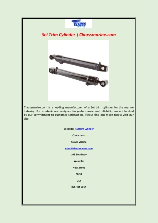Sei Trim Cylinder | Claussmarine.com