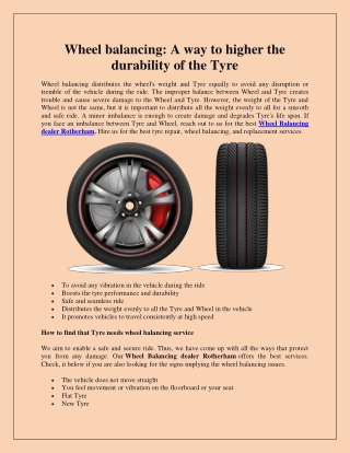 Wheel balancing: A way to higher the durability of the Tyre