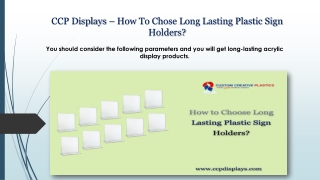 How To Choose Long Lasting Plastic Sign Holders