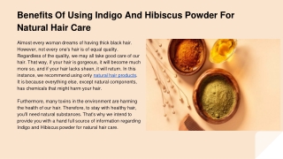 Benefits Of Using Indigo And Hibiscus Powder For Natural Hair Care