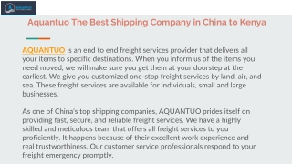 Shipping from China to Kenya