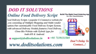 Best Readymade Food Delivery System - DOD IT SOLUTIONS