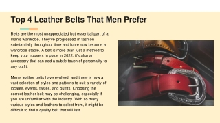 Top 4 Leather Belts That Men Prefer