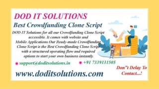 Best Readymade Crowdfunding system - DOD IT SOLUTIONS