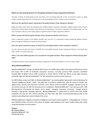 Outdoor Power Equipment Market