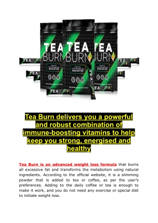 Tea Burn - Dietary Supplement