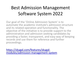 Best Admission Management Software System 2022