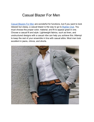 Casual Blazer For Men