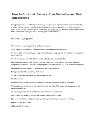 Hair oil for long hair