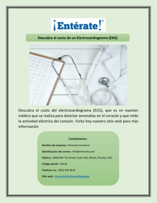 Descubra el costo de un Electrocardiograma (EKG)