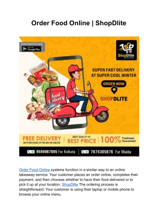 Order Food Online | ShopDlite