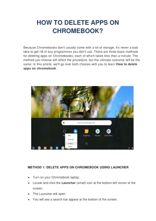 Looking For How To Delete Apps On Chromebook? | Tip For You