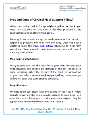 Pros and Cons of Cervical Neck Support Pillow