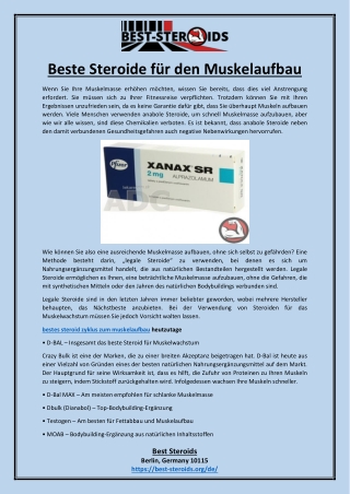 Beste Steroide für den Muskelaufbau