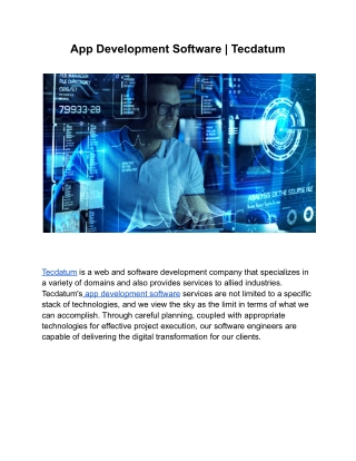 App Development Software | Tecdatum