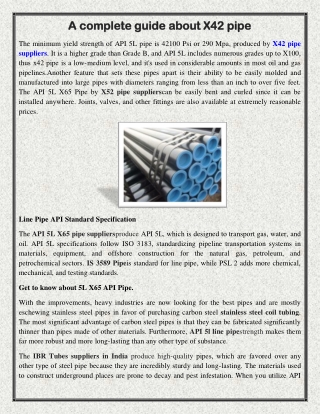 A complete guide about X42 pipe