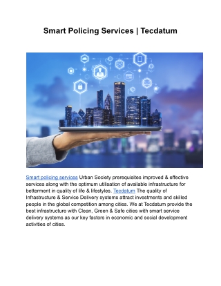 Smart Policing Services | Tecdatum