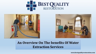 An Overview On The benefits Of Water Extraction Services