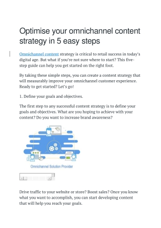 Optimise your omnichannel content strategy in 5 easy steps