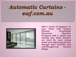 Automatic Curtains - ewf.com.au
