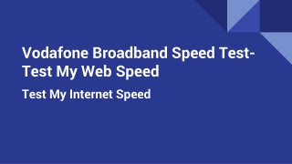Vodafone Broadband Speed Test