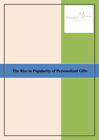 Rise in Popularity of Personalized Gifts