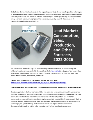 Lead Market - Recent Developments in the Market's Competitive Landscape