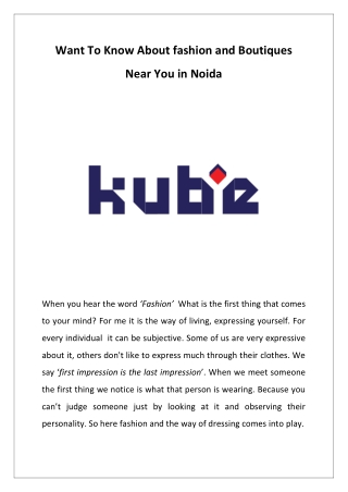 Want To Know About fashion and Boutiques Near You in Noida