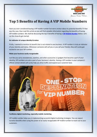 Buy VIP Number