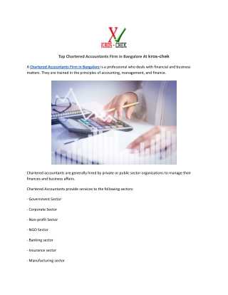 Top Chartered Accountants Firm in Bangalore At kros-chek