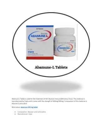 abamune tablet price in India