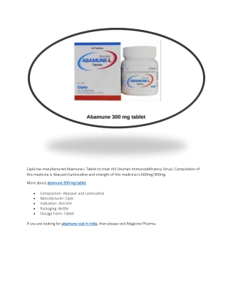 abamune cost in India