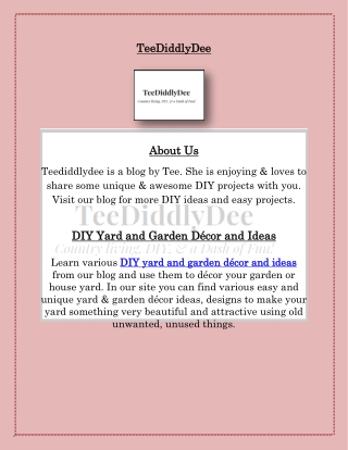 DIY Yard and Garden Décor and Ideas
