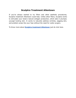 Sculptra Treatment Allentown