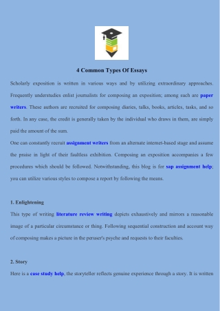4 Common Types Of Essays