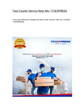 Fast Courier Service Near Me | TCIEXPRESS
