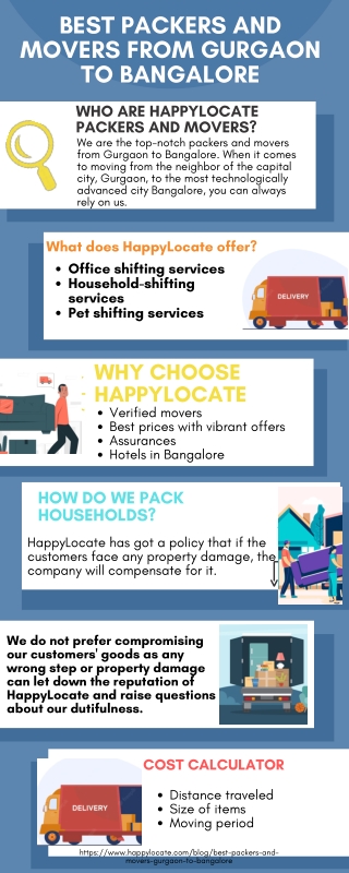 Best Packers and Movers from Gurgaon to Bangalore
