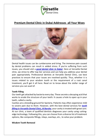 Premium Dental Clinic in Dubai Addresses all Your Woes