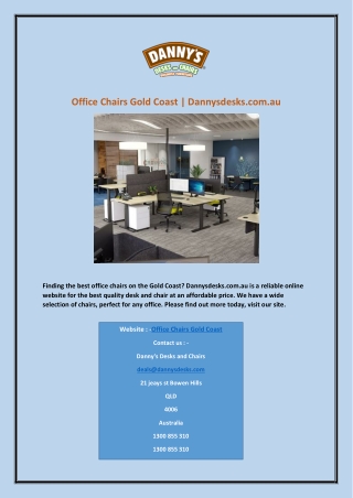 Office Chairs Gold Coast | Dannysdesks.com.au