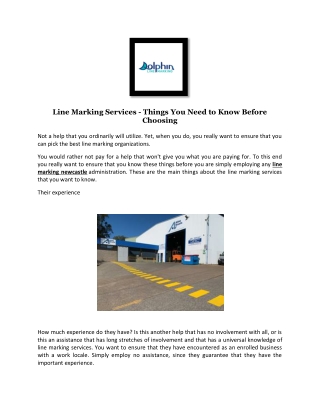 Line Marking Services - Dolphin Line Marking