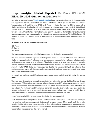 Graph Analytics Market Expected To Reach USD 2,522 Billion By 2024