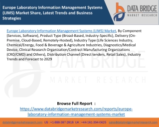 Europe Laboratory Information Management Systems (LIMS) Market Share, Latest Trends and Business Strategies