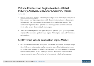 Vehicle Combustion Engine Market Share, Analysis, Trends by 2030