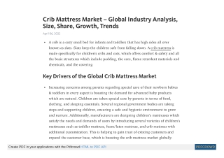 Crib Mattress Market Analysis, Share, and Trends by 2030