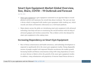 Smart Gym Equipment Market Demand and Research Insights by 2030